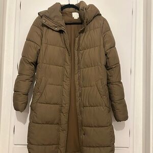 H&M Brown Hooded Puffer Jacket (XS) Outerwear